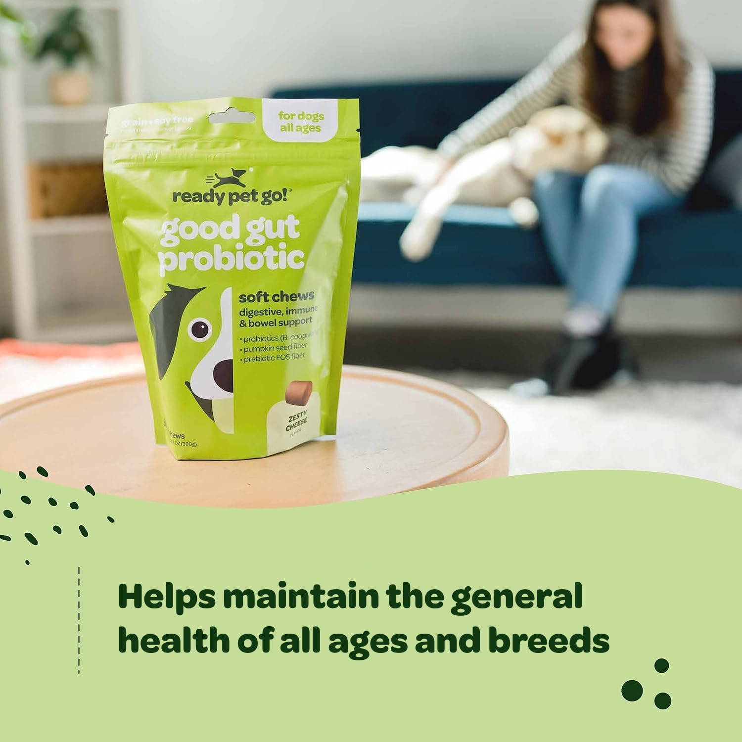 Probiotic Chews for Dogs Gut Health with Pumpkin & Digestive Enzymes | Tasty Prebiotics for Digestion | NASC Certified USA-Made | 90 Chews - BoostGo Australia