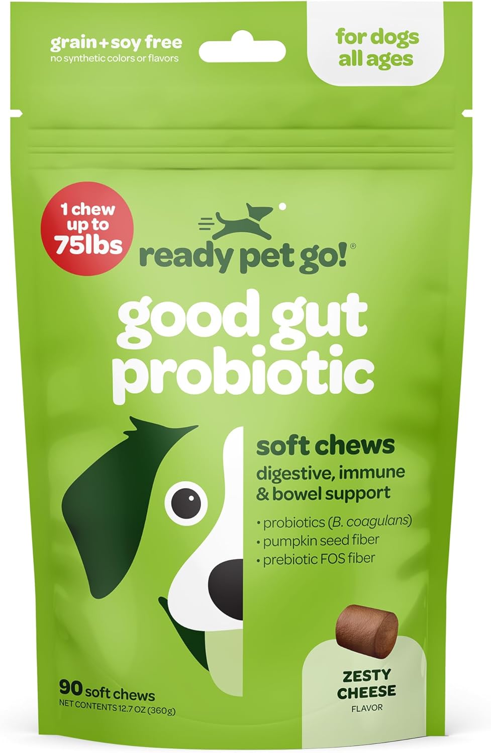 Probiotic Chews for Dogs Gut Health with Pumpkin & Digestive Enzymes | Tasty Prebiotics for Digestion | NASC Certified USA-Made | 90 Chews - BoostGo Australia