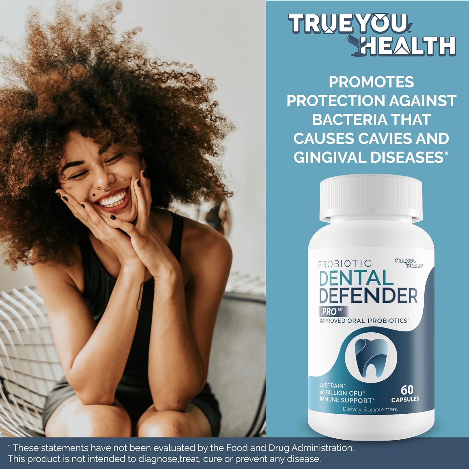Probiotic Dental Defender Pro - Oral Probiotics for Healthy Teeth & Gums - Natural Teeth Vitamins & Supplements - Enamel Support - BoostGo Australia