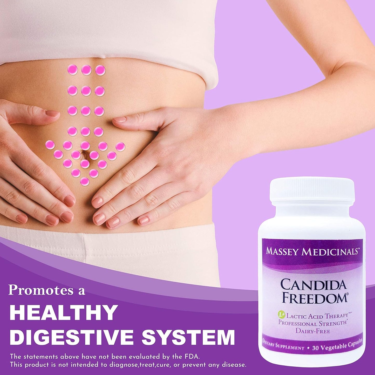 Probiotic Digestive Support Bundle: Candida Freedom MASSE Supplement & Lemon Body Soap