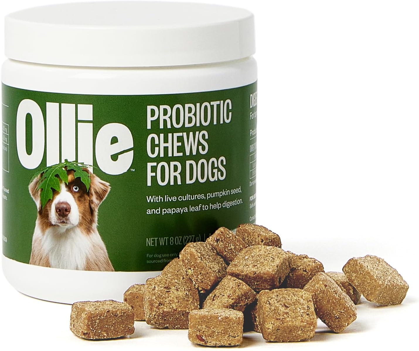Probiotic Dog Chews for Digestive Health, Natural Ingredients, Upset Stomach Relief, 60 Count