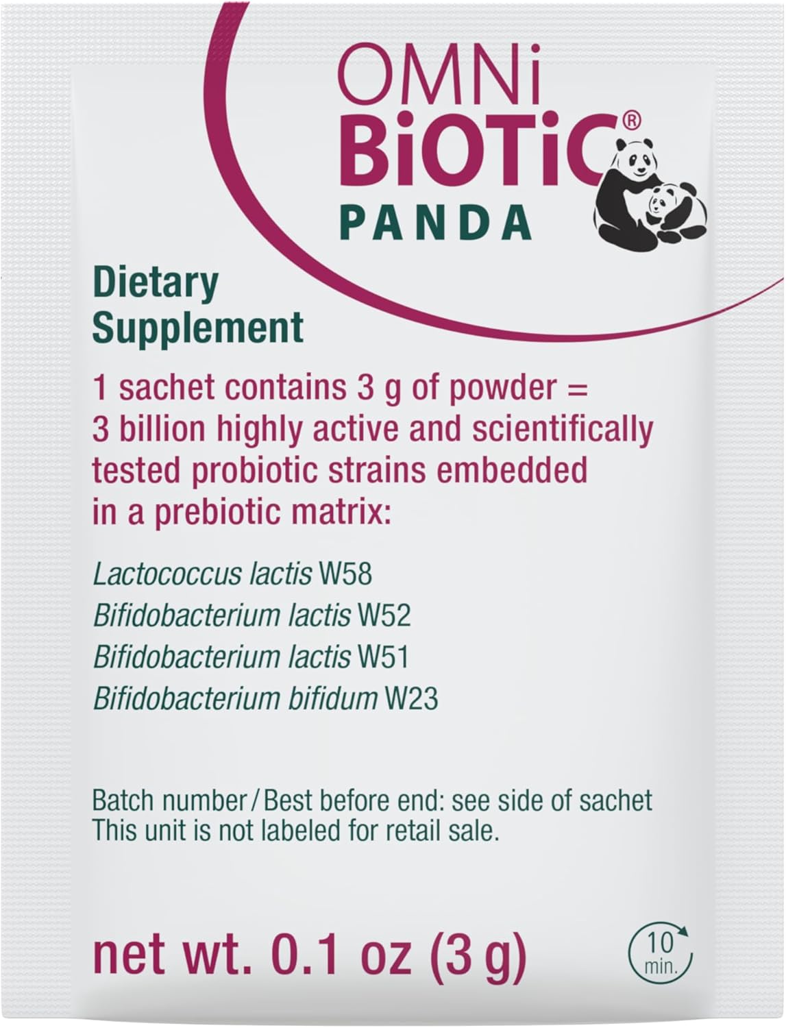 Probiotic for Mom and Baby - Prenatal and Infant Gut Health Support - Vegan, Hypoallergenic, Non-GMO - OMNi BiOTiC Panda (1 Pack)
