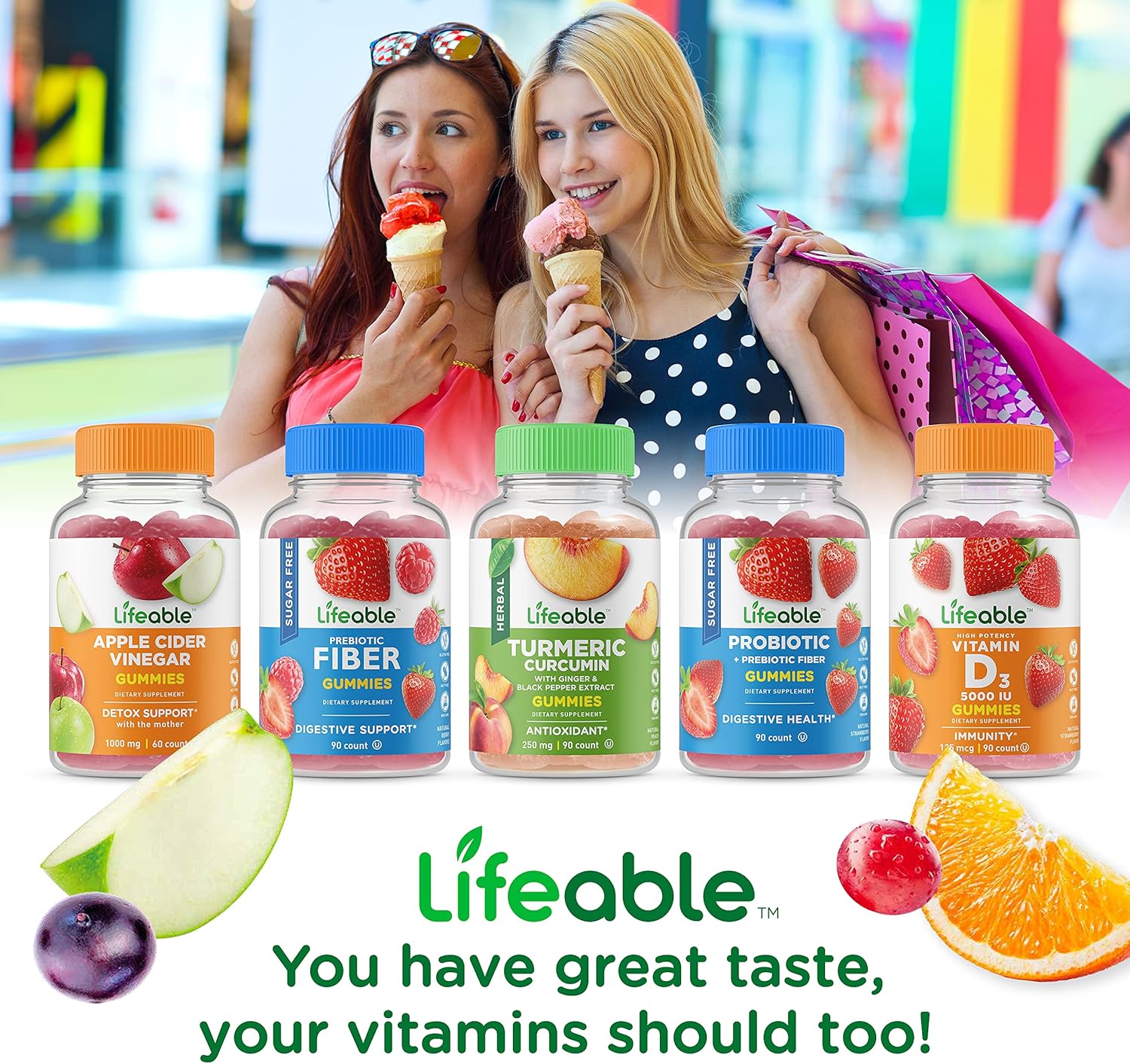 Probiotic Gummies Bundle with B Complex - 2 Billion CFU, Delicious Taste, Vitamin Supplement, Gluten Free, GMO Free