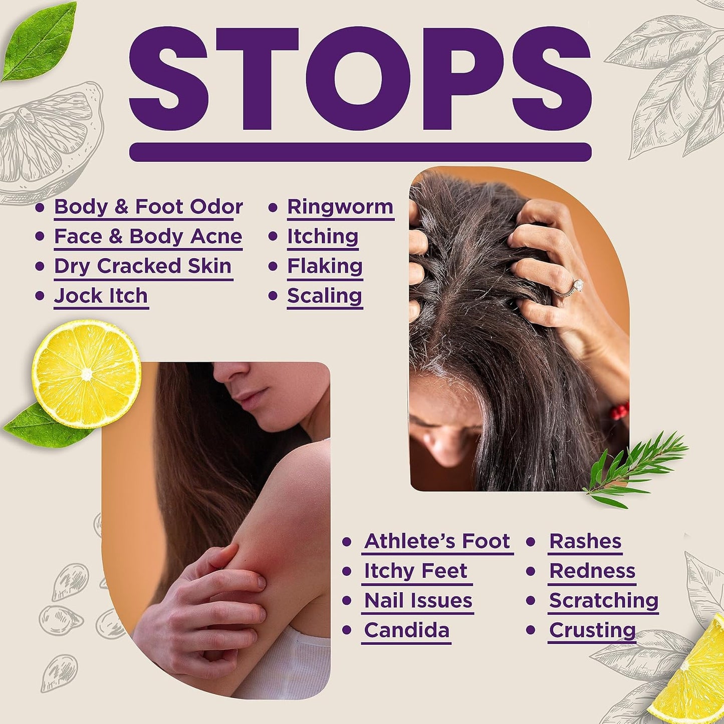 Probiotic Lemon Body Soap, Skin Rescue Lotion & Digestive Supplement for Candida Balance & Gut Health