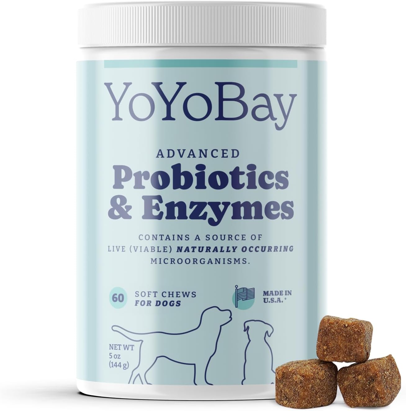 Probiotic Soft Chews for Dogs, Over 1 Billion CFUs, Gut & Digestive Health, Yeast Balance, Itchy Skin Relief, Immune Support