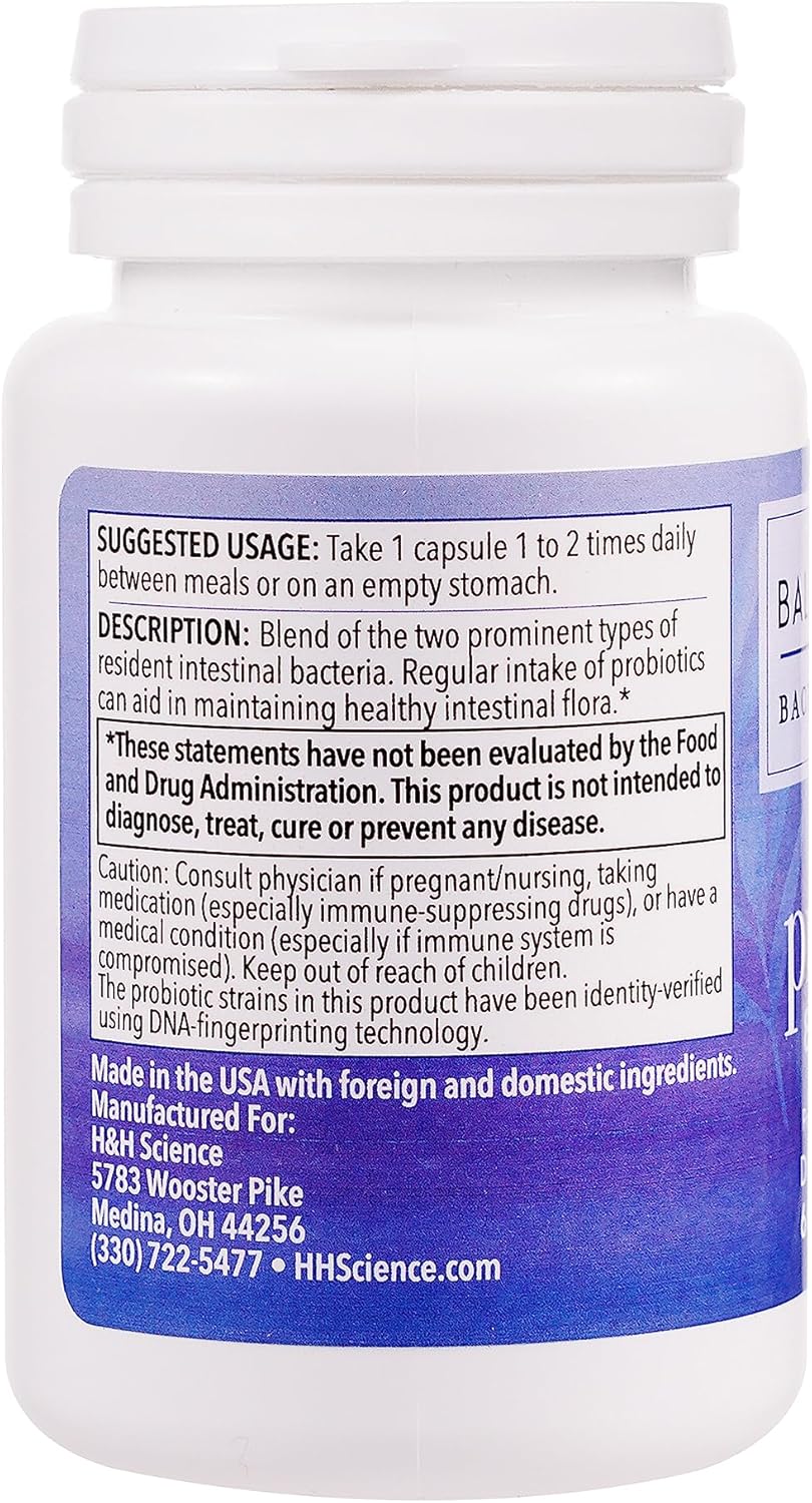 Probiotic Supplement for Balanced Skin & Digestive Health - 8 Billion CFU, 3 Strains, 60 Capsules, Vegetarian, Non-GMO