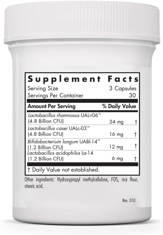 Probiotic Supplement for Digestive & Gut Health - Allergy Research Group GI Flora with Lactobacillus & Bifidobacterium - 90 Count