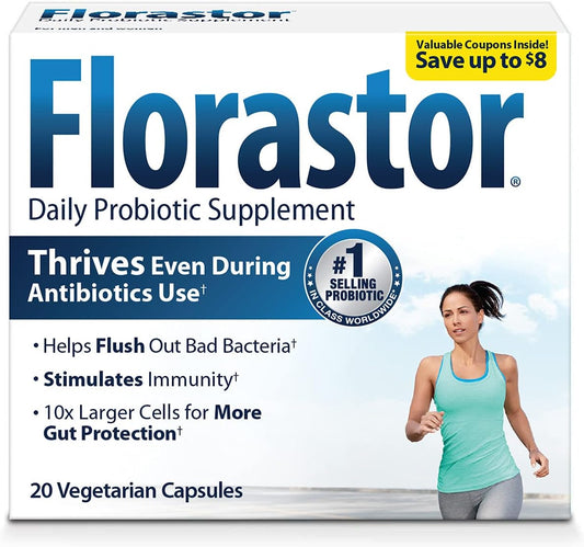 Probiotic Supplement for Women and Men, Supports Gut Health with Antibiotics, 40 Capsules Total