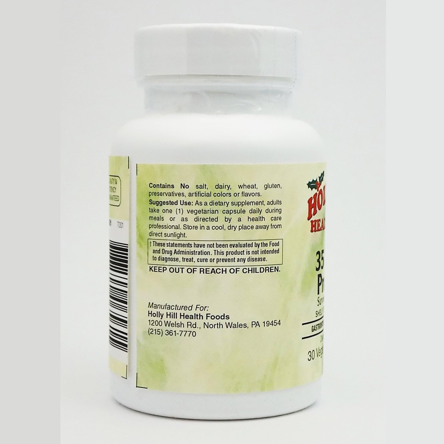 Probiotic Supplement: Holly Hill Health Foods 35 Billion CFU, 30 Vegetarian Capsules