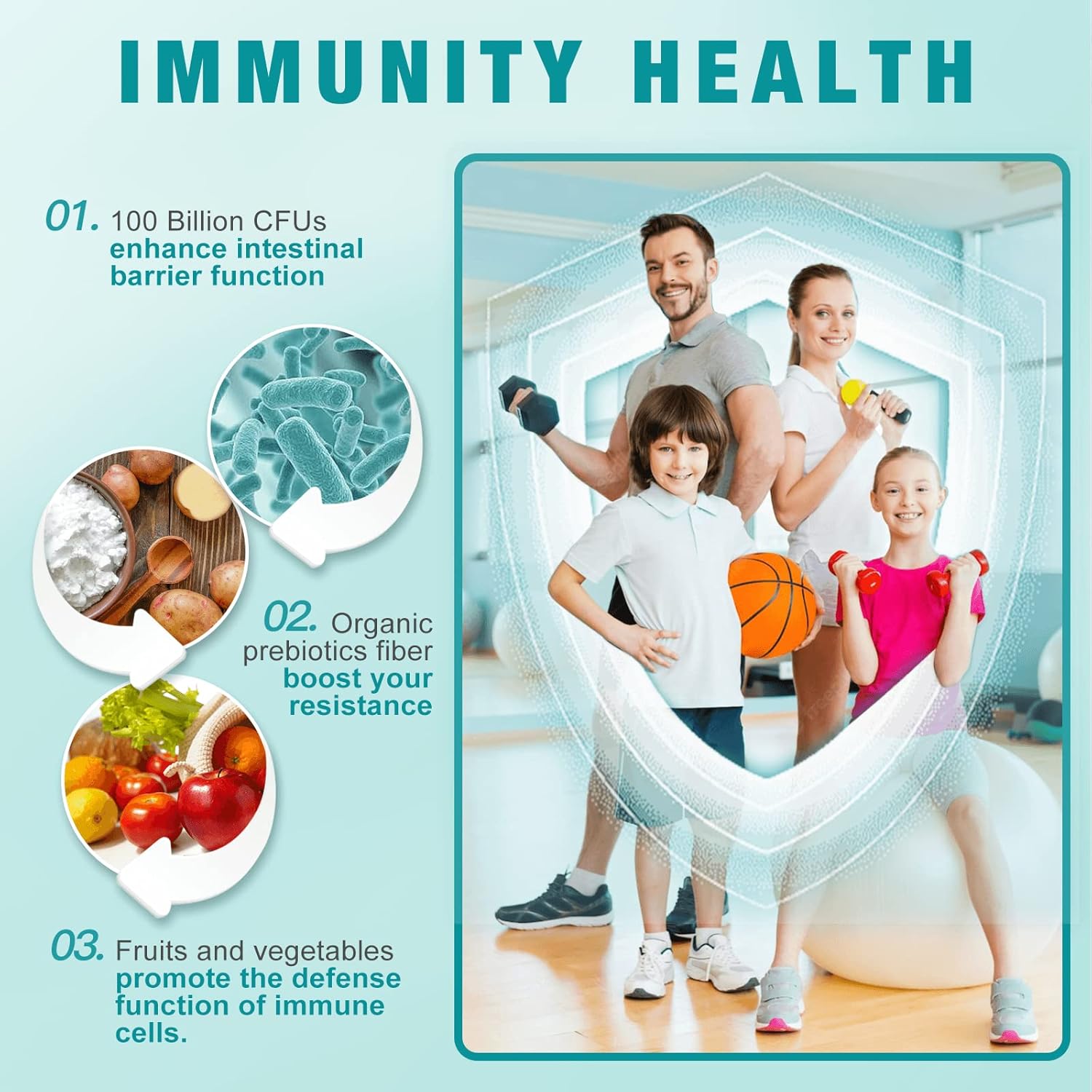 Probiotic with Prebiotics for Digestive Health, 100 Billion CFUs, 180 Veggie Capsules, Men's and Women's Gut Health Supplement
