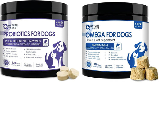 Probiotics and Omega 3 Fish Oil for Dogs - Nourishing Supplements for Canine Health
