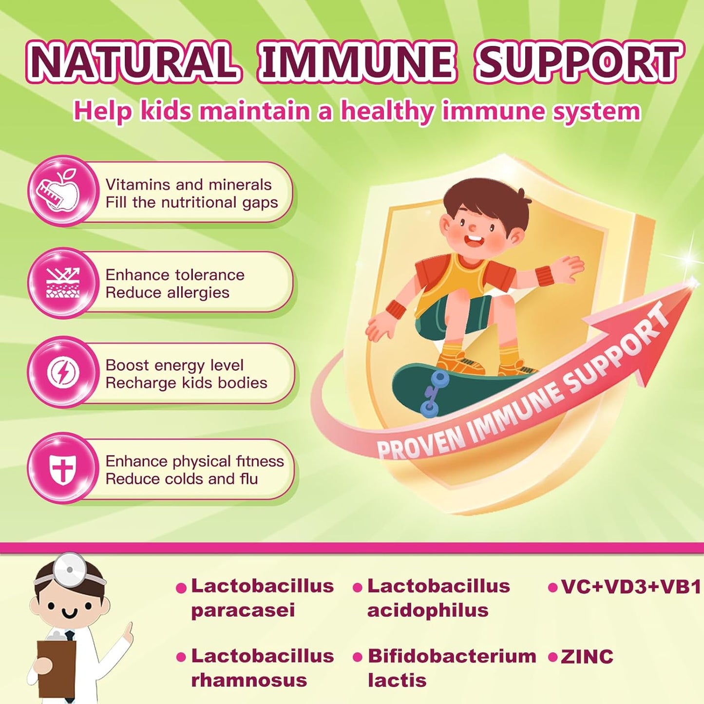 Probiotics for Women and Kids: NATURE TARGET Chewable Supplement