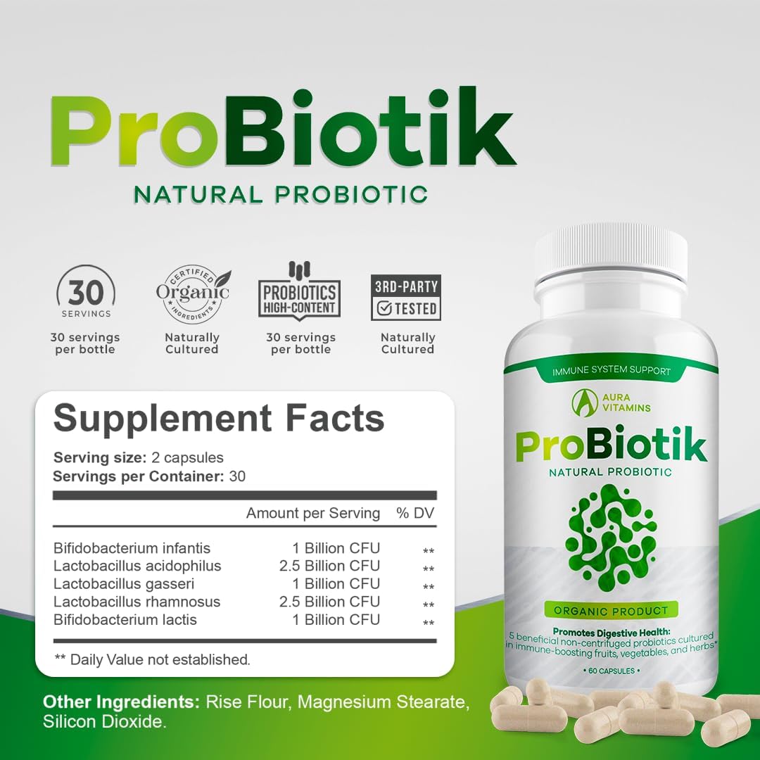 Probiotik Digestive Support with Multi Enzyme Probiotic for Gut Health - 60ct