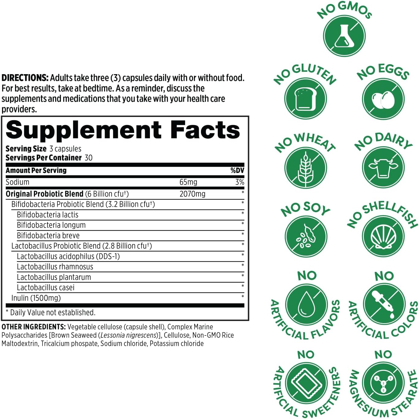 Probulin Original Formula Probiotic: 6 Billion CFU Digestive Support in 90 Capsules