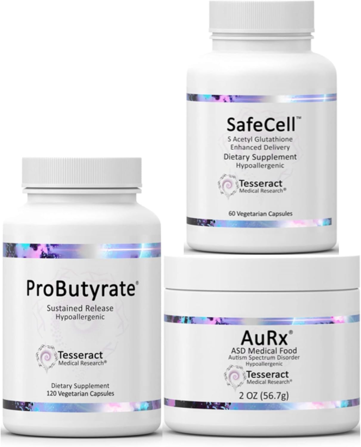 ProButyrate Gut Health & SafeCell Glutathione Supplement Combo for Autism Spectrum - Tesseract Medical Research
