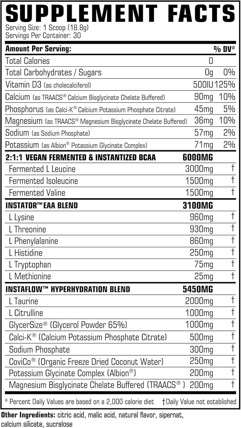 PROCCOR Amino Prestige: Vegan/Fermented iBCAA & iEAA IntraWorkout Formula - Blueberry Mojito Flavor - 30 Servings