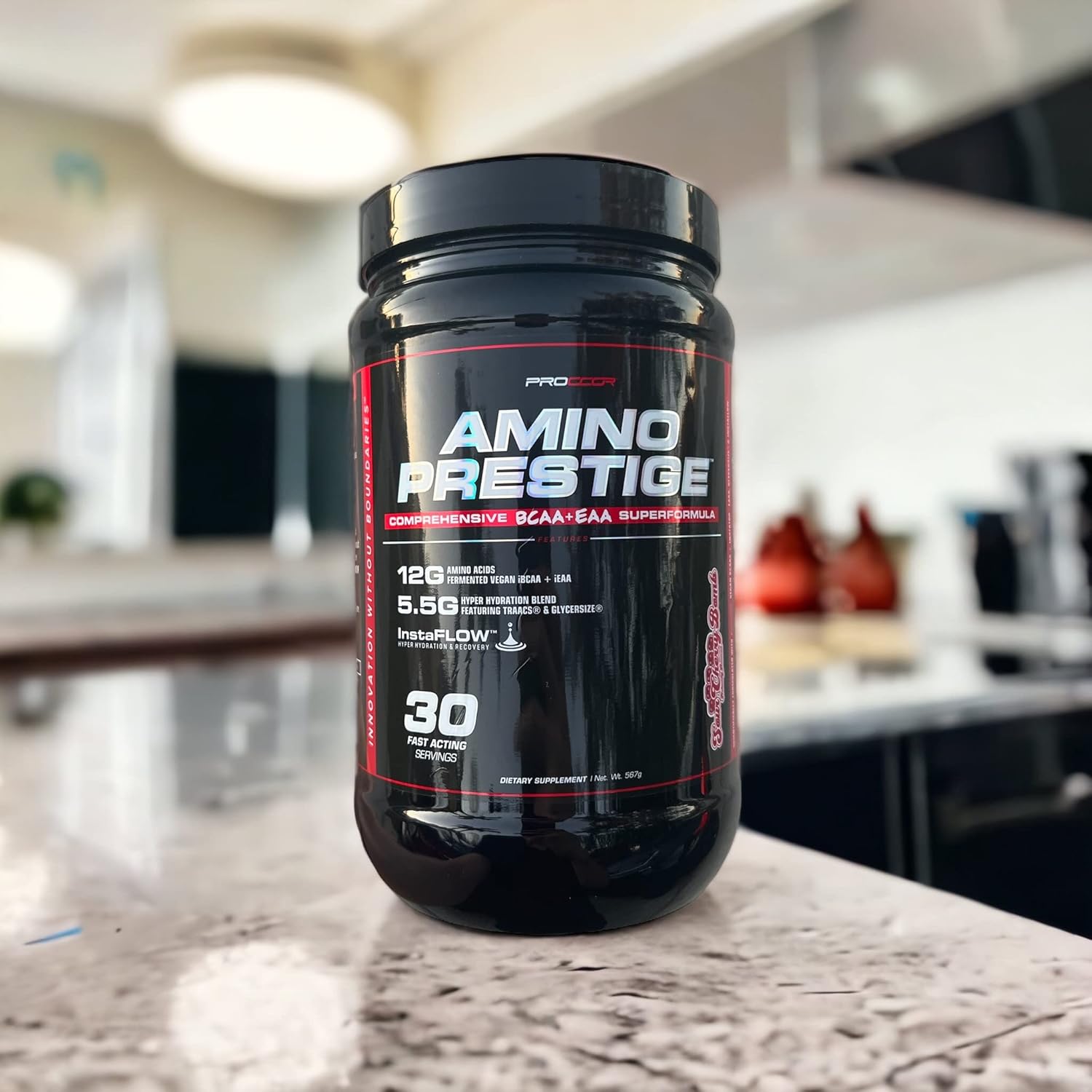 PROCCOR Amino Prestige: Vegan/Fermented iBCAA & iEAA IntraWorkout Formula - Blueberry Mojito Flavor - 30 Servings