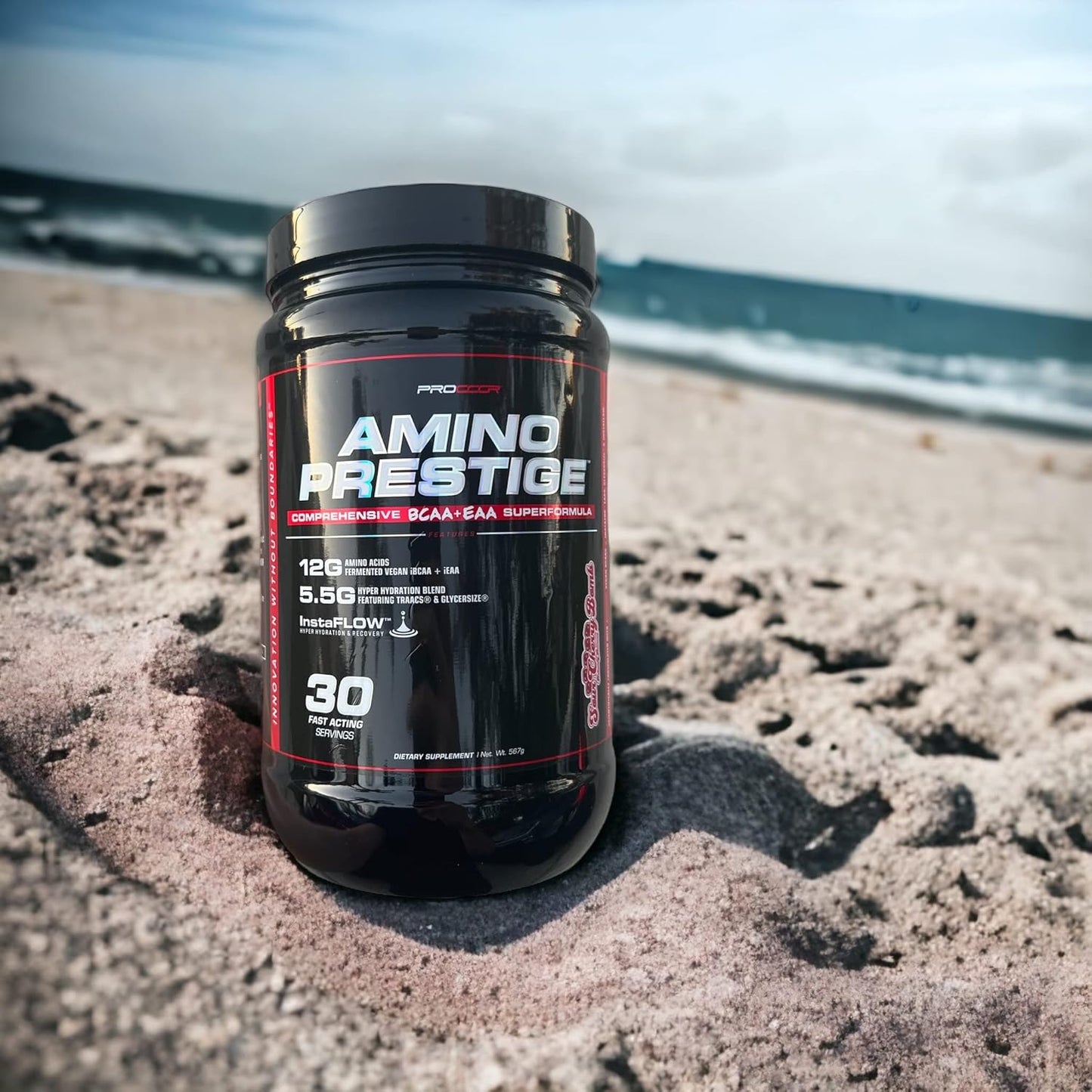 PROCCOR Amino Prestige: Vegan/Fermented iBCAA & iEAA IntraWorkout Formula - Blueberry Mojito Flavor - 30 Servings