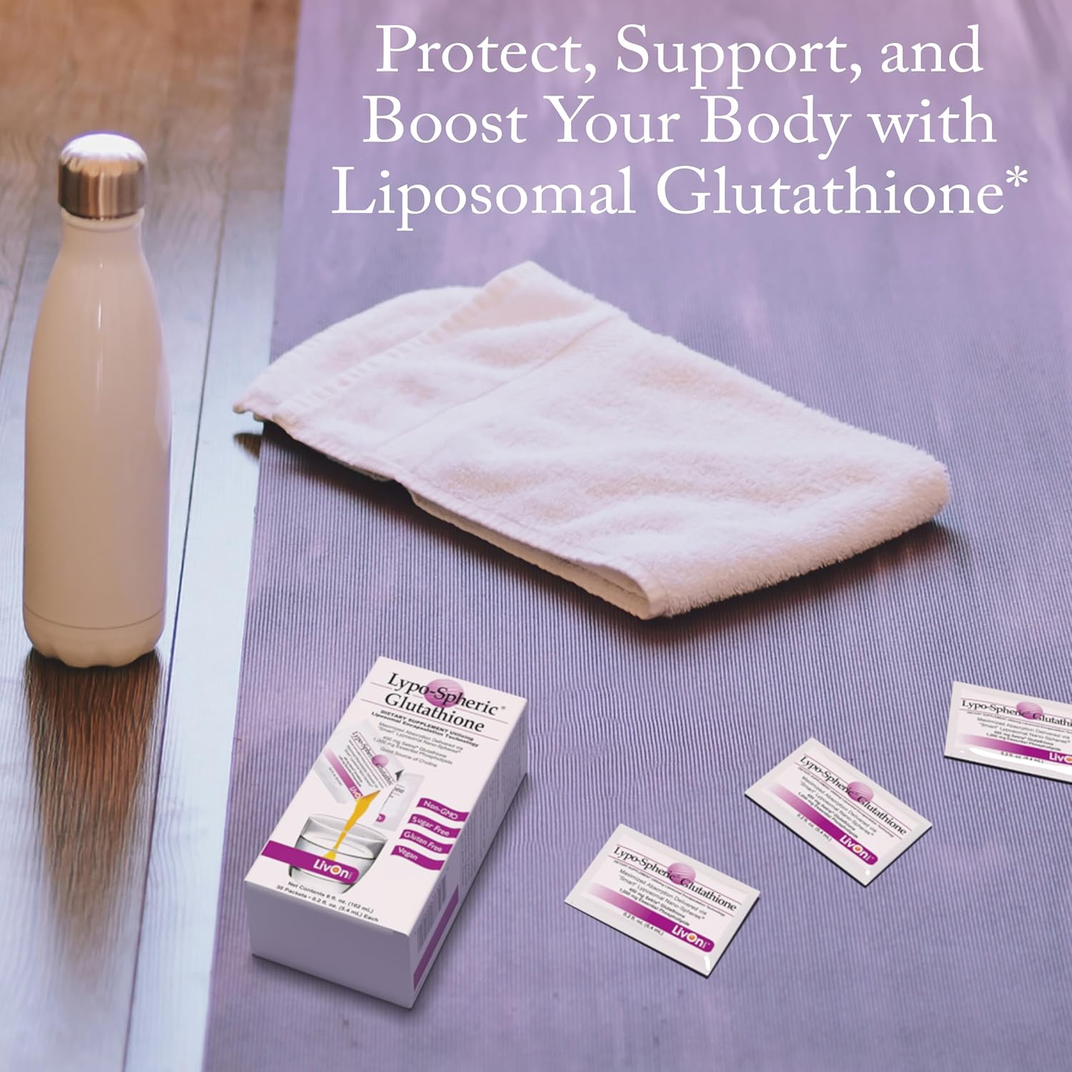 Professional Grade Lypo-Spheric Glutathione - 30 Packets, 450mg Per Packet, Liposome Encapsulated for Bioavailability, Non-GMO