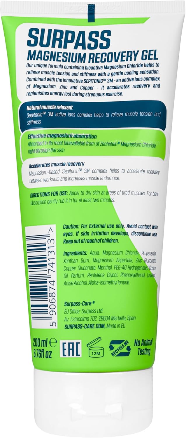 Professional Grade Magnesium Menthol Gel for Athletes | Muscle Cooling & Recovery | Prevent Cramps | High-Absorption Topical Magnesium (6.76oz)