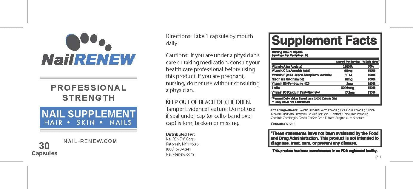 Professional Strength NailRENEW Daily Supplement with Biotin and Vitamins - 30 Capsules