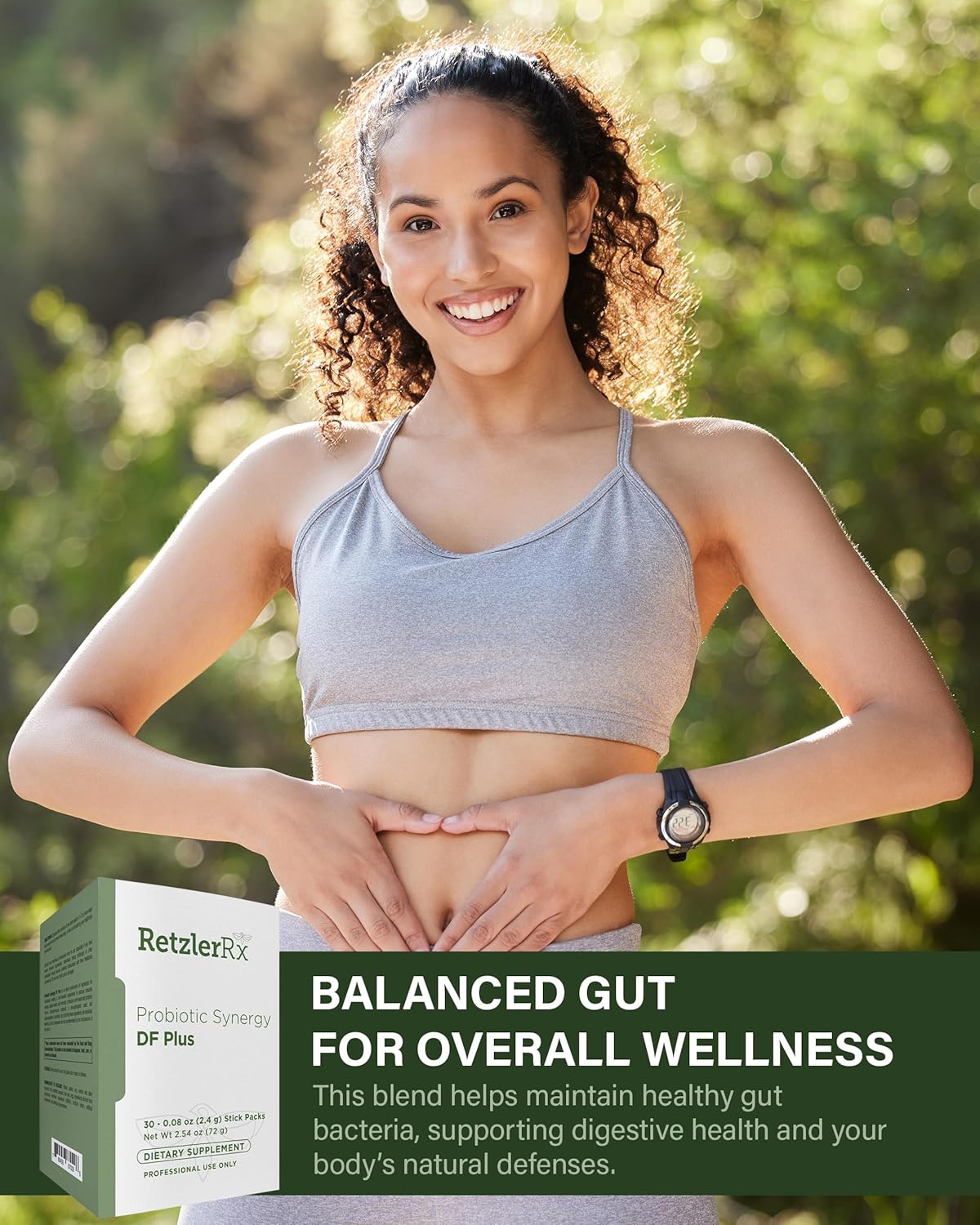 Professional Strength Probiotic Synergy DF Plus with 30 Billion CFU, Saccharomyces boulardii, and Arabinogalactan for Gut Health - 30 Stick Packs