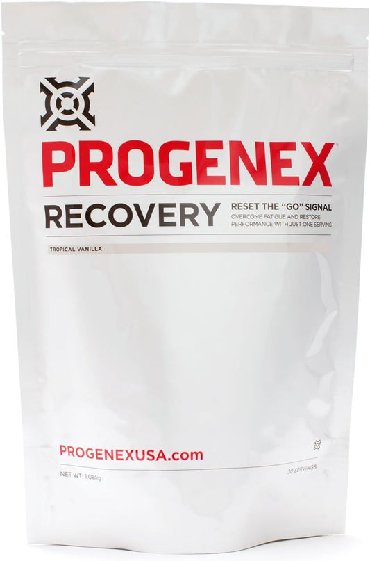 Progenex® Recovery: Top Post Workout Supplement for Sore Muscles, Tropical Vanilla Flavor, 30 Servings