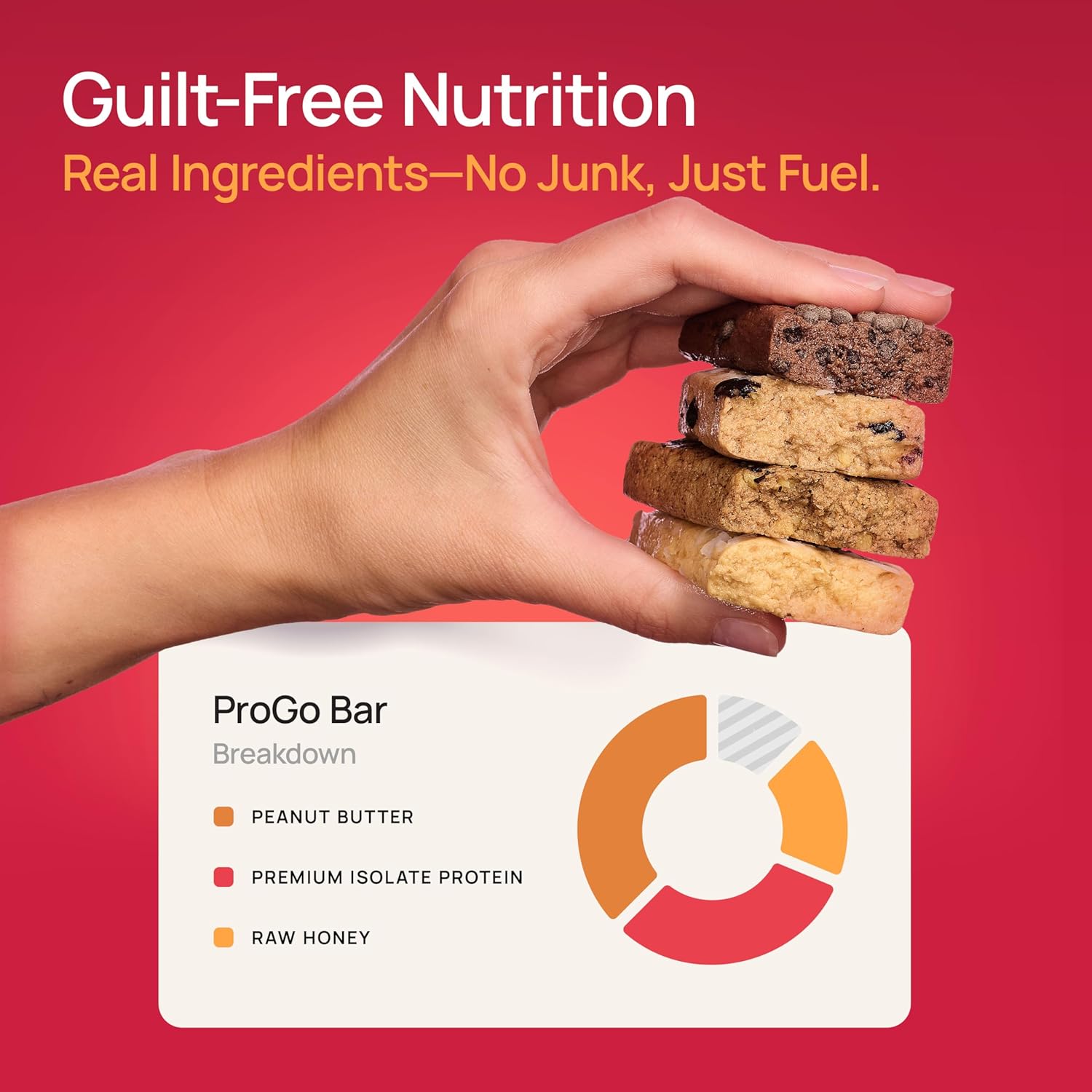 ProGo Protein Bars Starter Pack - 22g Clean Protein, 95% Pure Isolate, Collagen, Low Calorie, Honey & Peanut Butter - 4 Count - BoostGo Australia