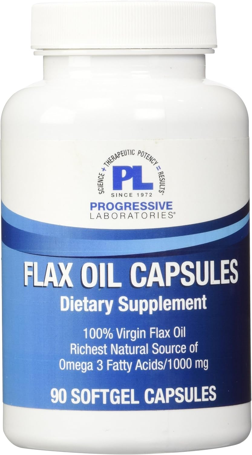 Progressive Laboratories Flax Oil Capsules 1000mg - 90 Count Supplement