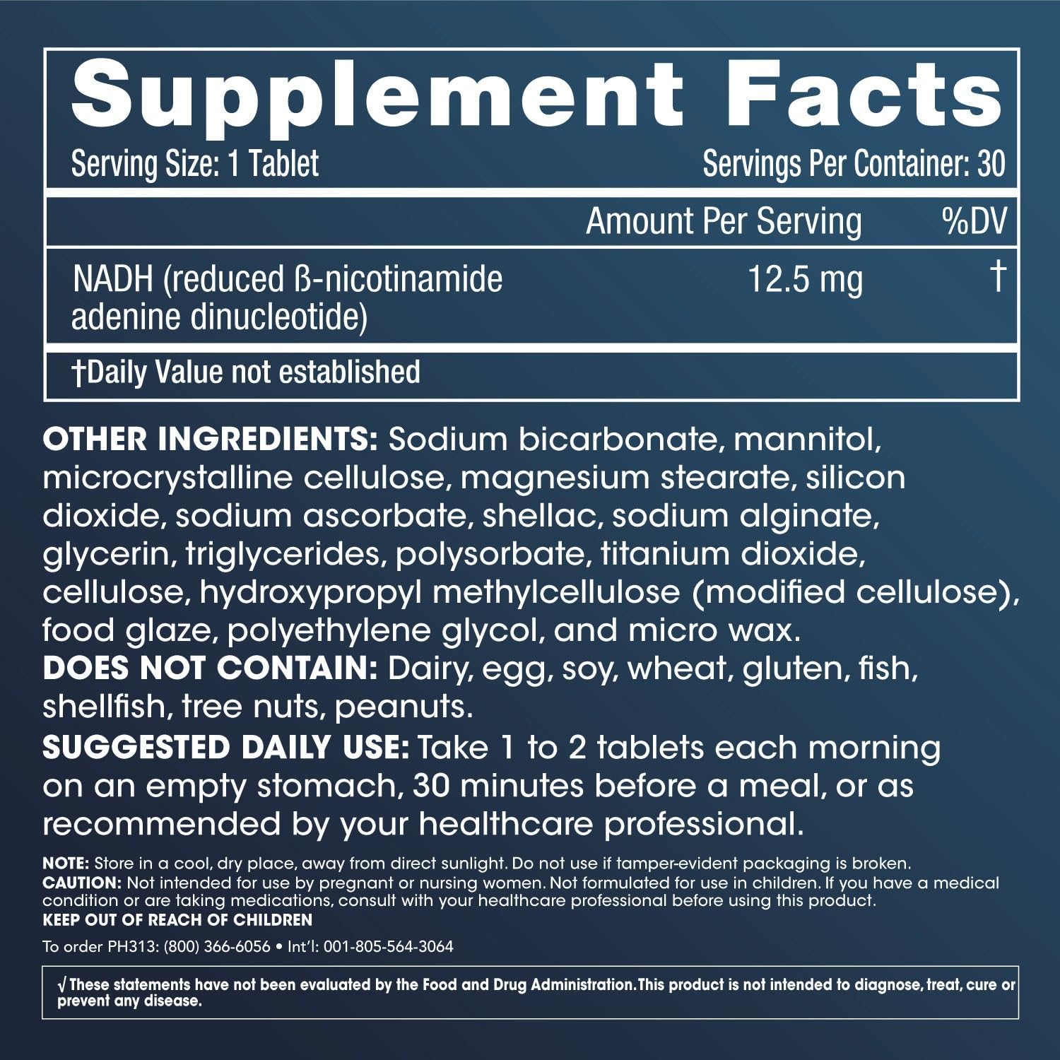 ProHealth Energy NADH Supplement 12.5mg - 60 Tablets (2 Pack) for Cellular Health and Energy Boost
