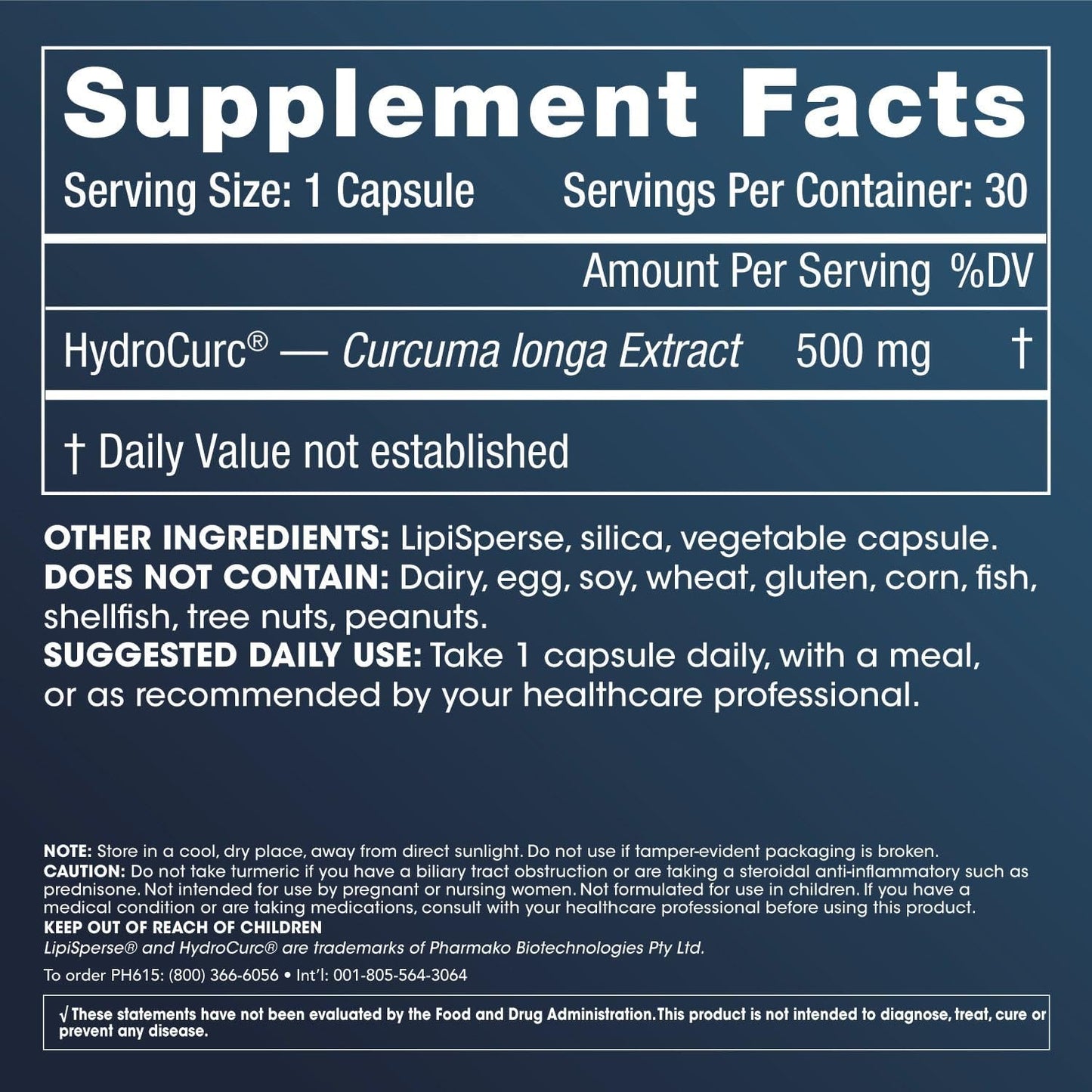 ProHealth HydroCurc® 500 mg Veggie Capsules for Longevity and Wellness