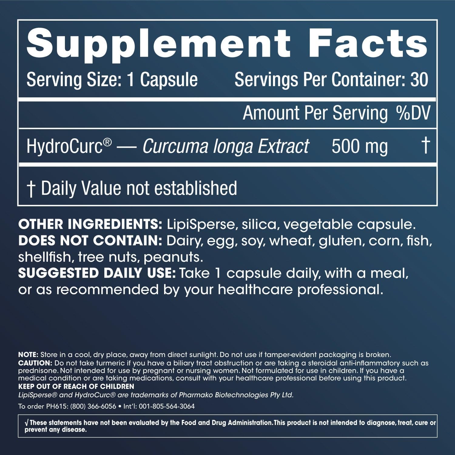 ProHealth HydroCurc® 500 mg Veggie Capsules for Longevity and Wellness