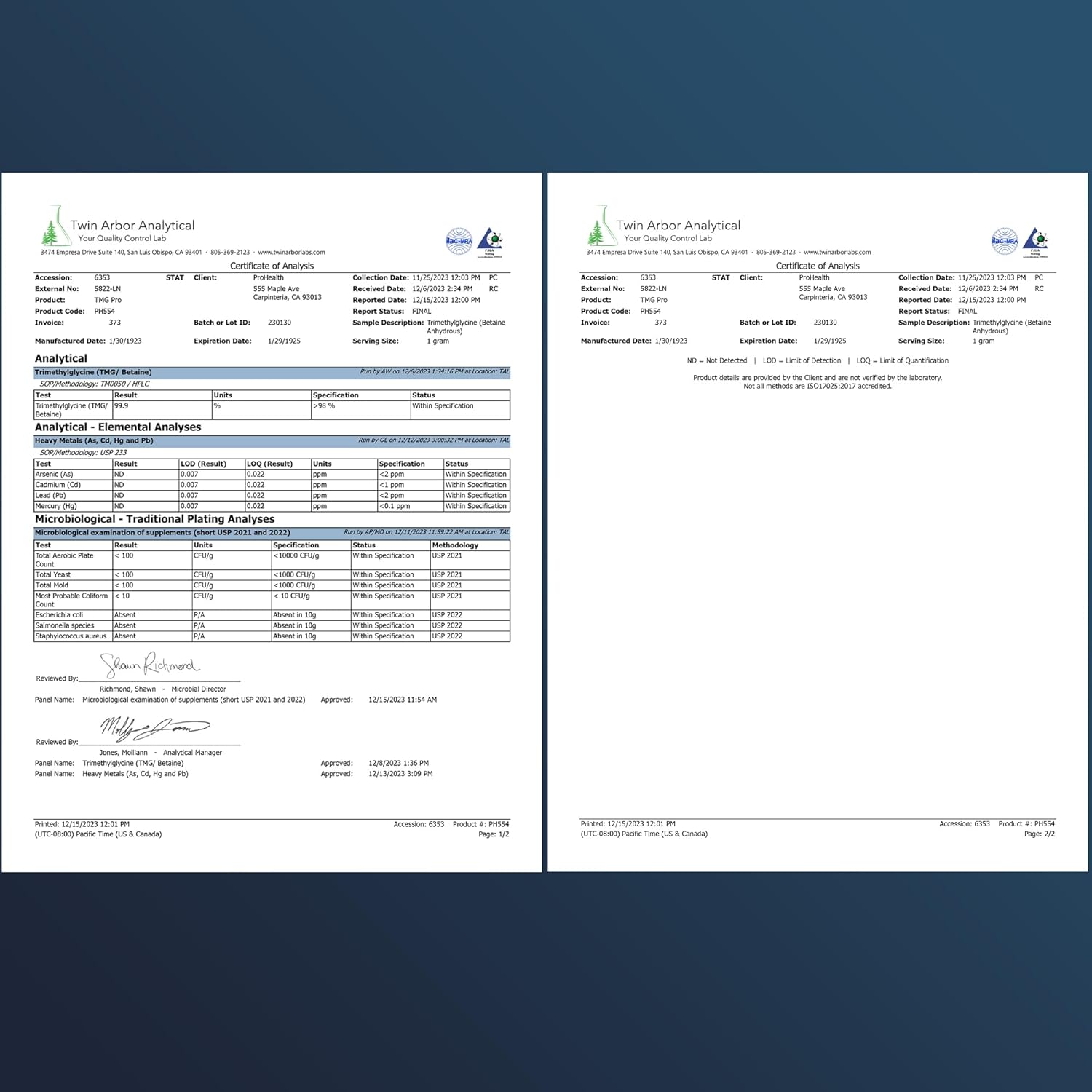 ProHealth Longevity TMG Pro Bulk Powder - 100 Grams Trimethylglycine Betaine Anhydrous for Methylation Support