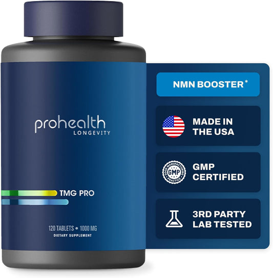 ProHealth Longevity TMG Supplements - Betaine Anhydrous Tablets 1,000mg for Methylation Support - 120 Count Pack