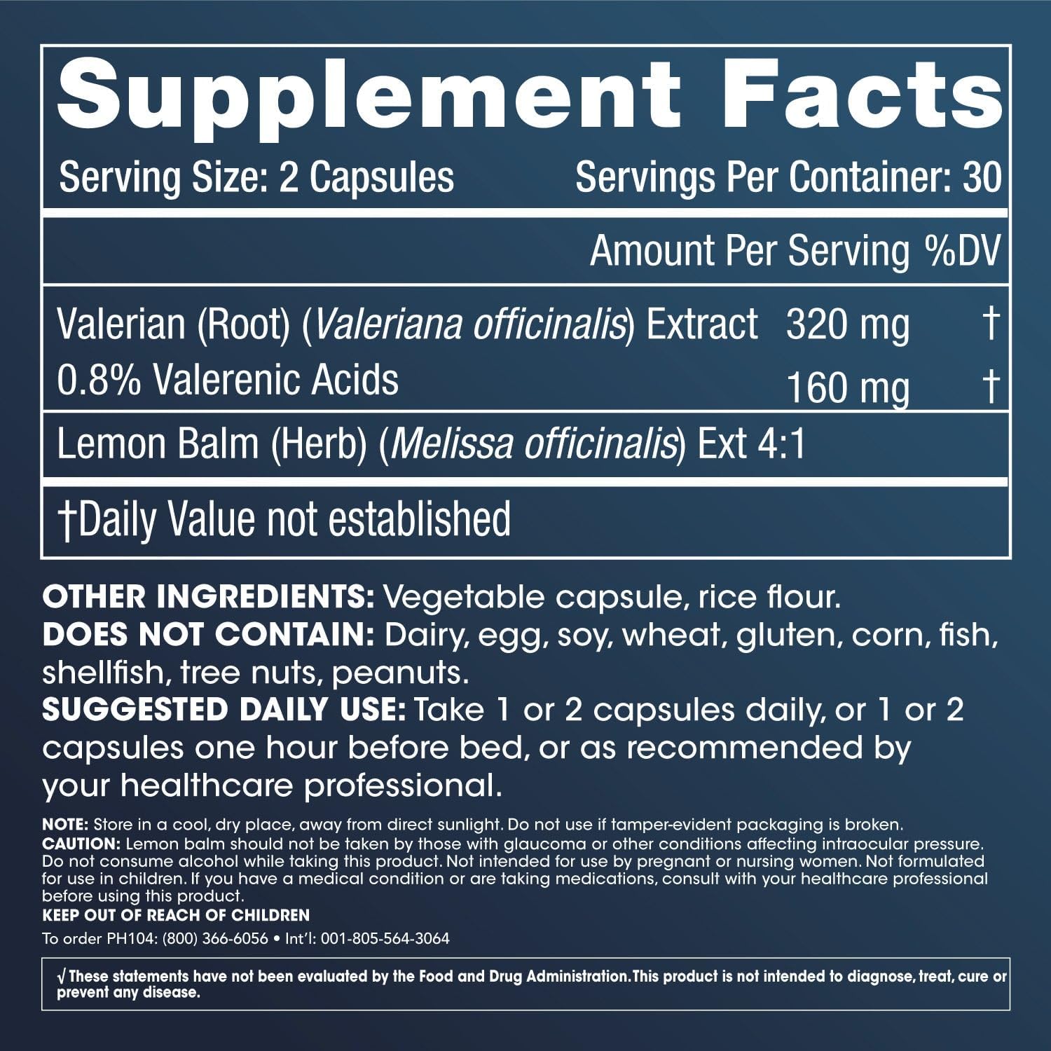 ProHealth Valerian & Lemon Balm Capsules - 160mg Valerian & 80mg Lemon Balm for Relaxation & Sleep Support - Vegan & Gluten-Free