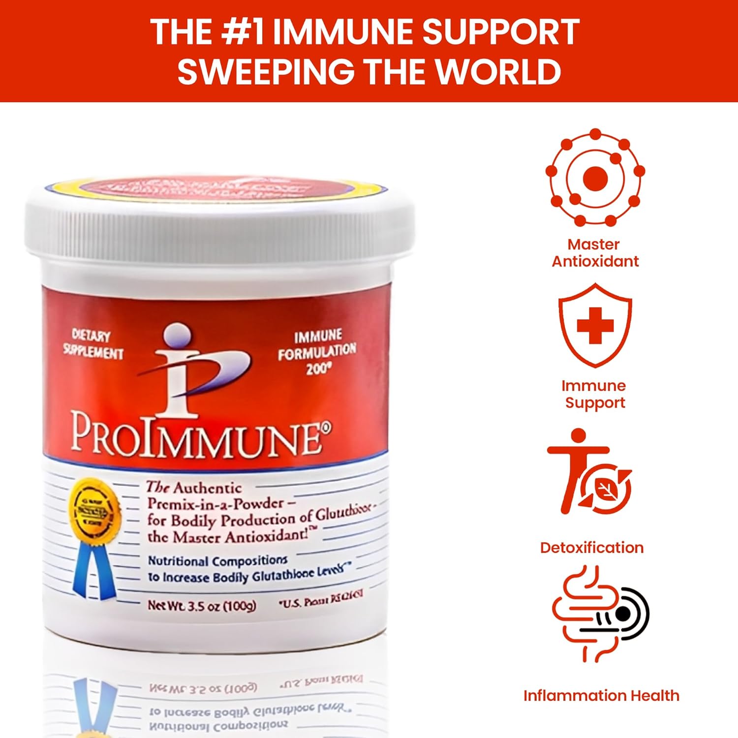 ProImmune Glutathione Supplement Powder for Immune and Liver Health - Natural Antioxidant Blend - 2 Month Supply