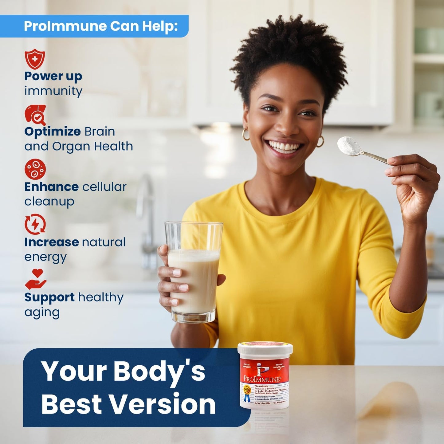 ProImmune Glutathione Supplement Powder for Immune and Liver Health - Natural Antioxidant Blend - 2 Month Supply