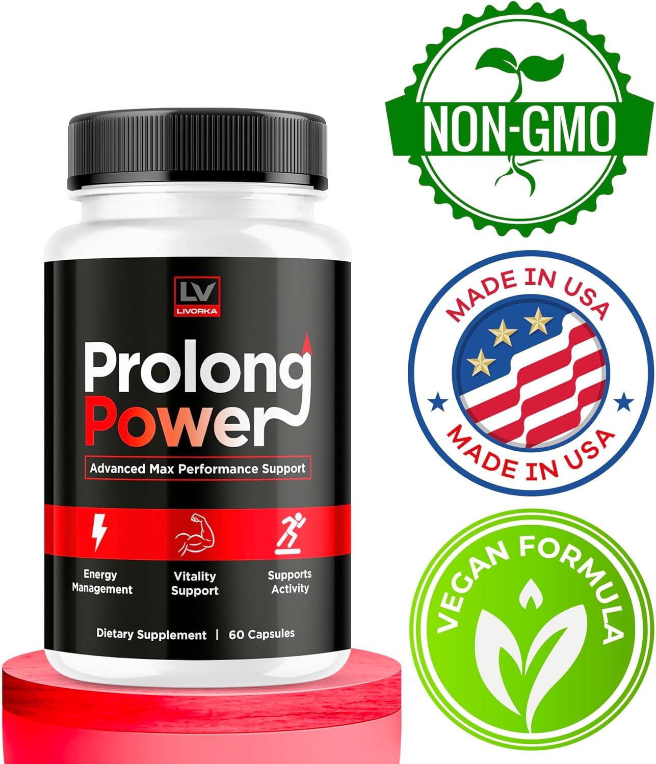 Prolong Power Capsules for Men - 60 Pills for 1 Month Supply - Original Supplement Review