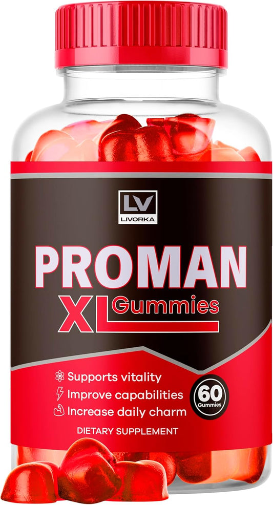 Proman XL Gummies: Advanced Formula for Men, 60 Gummies - 1 Month Supply - Supplement Support with Positive Reviews