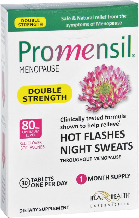 Promensil Menopause Double Strength Tablets for Relief of Hot Flashes and Night Sweats - 30 Count