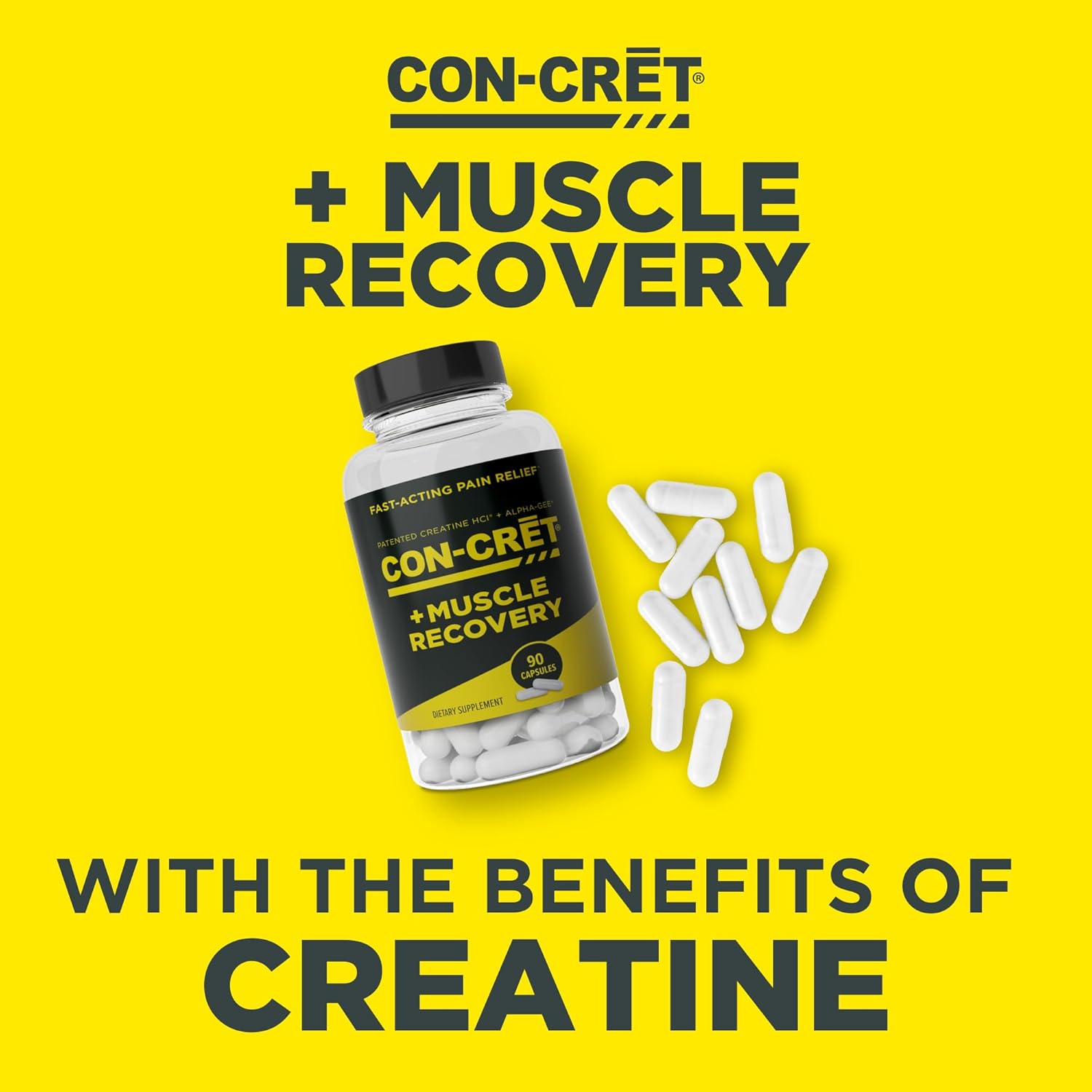 ProMera Sports Muscle Recovery Capsules with Concentrated Creatine and Alpha-GEE® for Soreness Relief and Muscle Health - 90 Count