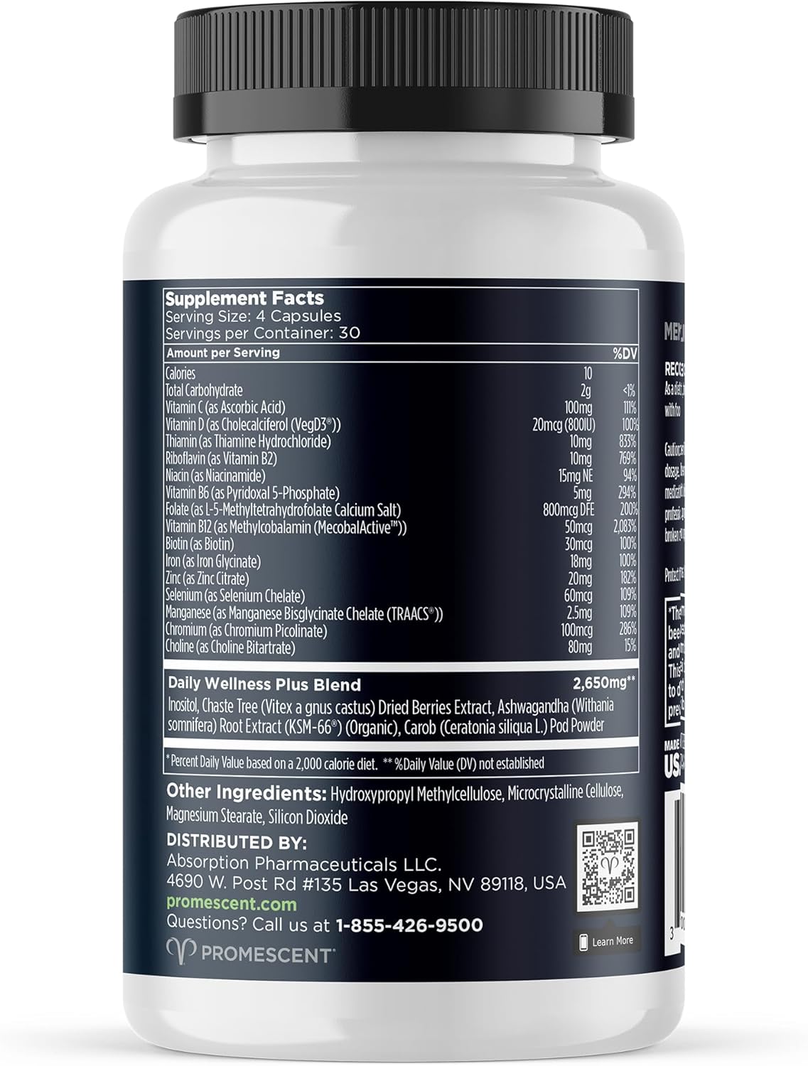 Promescent Delay Spray for Men + Multivitamin with B12, C, D3, Ashwagandha - Last Longer in Bed & Boost Men's Health