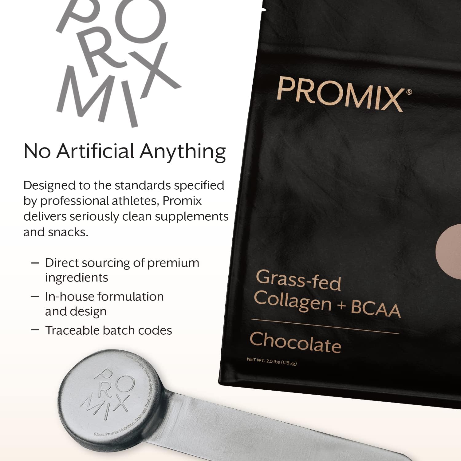 ProMix Nutrition Chocolate Collagen Peptides & BCAA Powder 2.5lb Bulk - Hydrolyzed Protein for Skin, Bones, Joints & Recovery - Add to Shakes, Smoothies & Baking - BoostGo Australia
