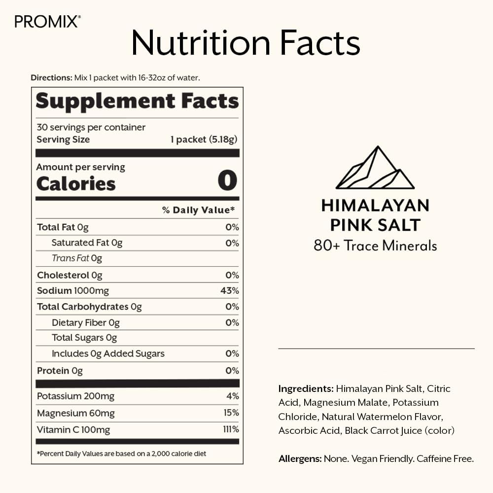 Promix Nutrition Electrolyte Watermelon Stick Packs - 30ct, Single Serving