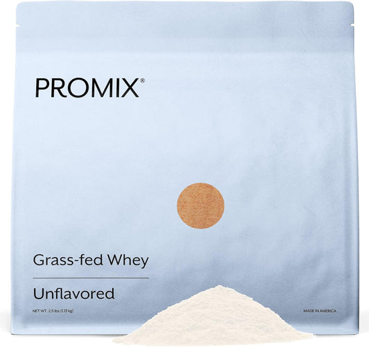 ProMix Nutrition Grass-Fed Unflavored Whey Protein Powder - 2.5lb Bulk Size for Post-Workout Shakes, Smoothies, Baking - Gluten-Free & Keto-Friendly