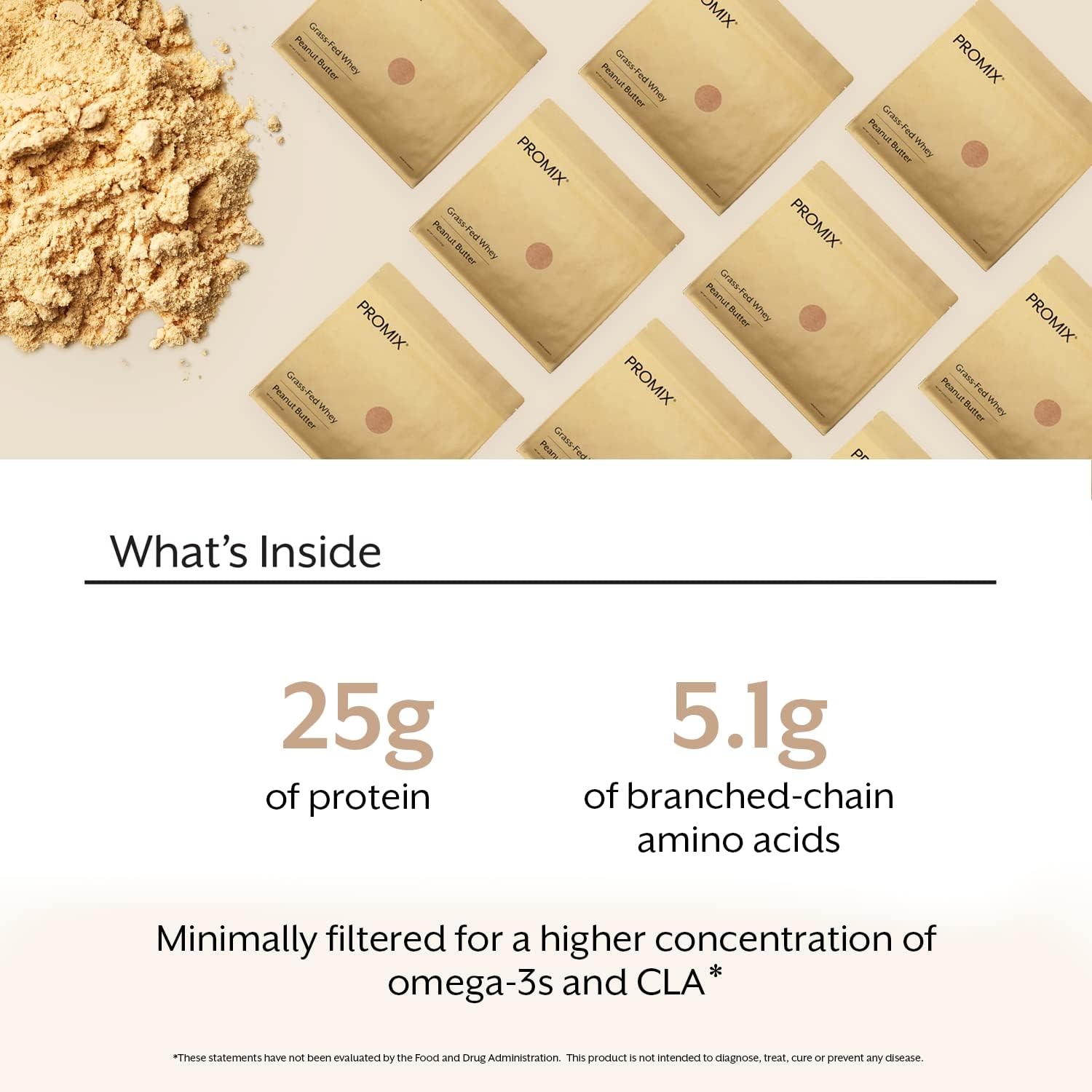 Promix Nutrition Grass-Fed Whey Protein Powder, Peanut Butter Flavor - 5lb Bulk, 100% All Natural for Post-Workout Shakes, Smoothies, Baking, and Cooking - Gluten-Free & Keto-Friendly