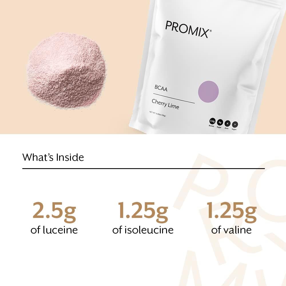 ProMix Nutrition Plant-Based BCAA Post-Workout Powder, Cherry Lime Flavor - Supports Lean Muscle Growth, Recovery, & Endurance - Zero Fat, Sugar, Carbs - Gluten-Free