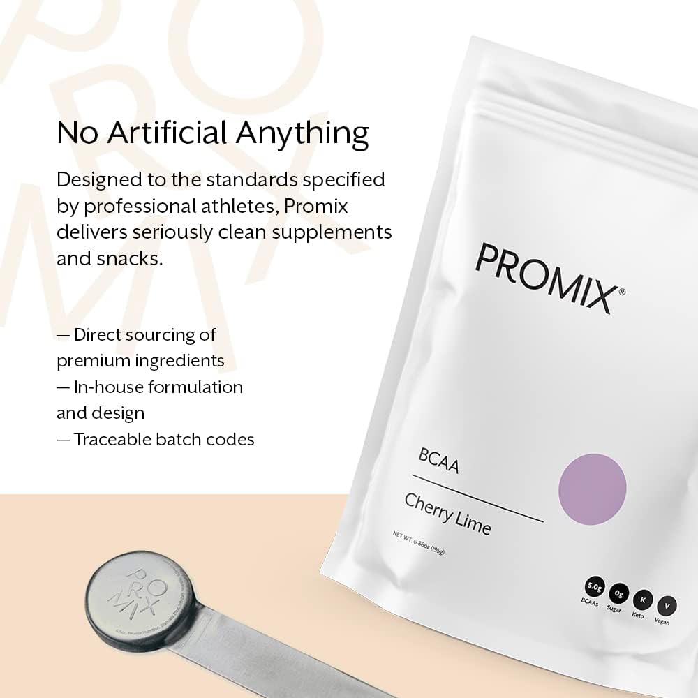 ProMix Nutrition Plant-Based BCAA Post-Workout Powder, Cherry Lime Flavor - Supports Lean Muscle Growth, Recovery, & Endurance - Zero Fat, Sugar, Carbs - Gluten-Free