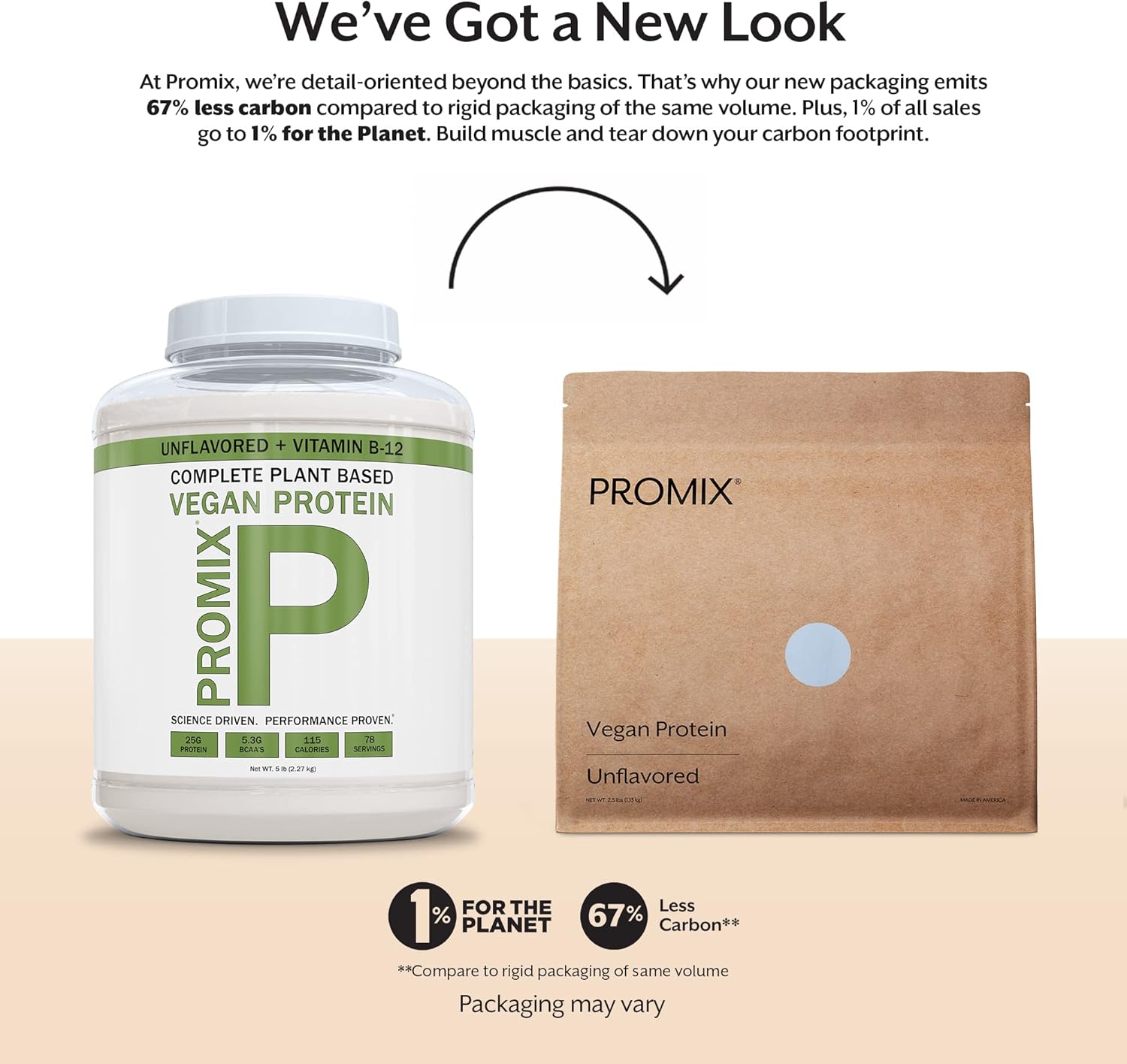 ProMix Nutrition Plant-Based Vegan Protein Powder, Unflavored - 5lb Bulk - Pea Protein & Vitamin B-12 - Gluten-Free - Ideal for Post Workout Shakes, Smoothies, Baking & Cooking