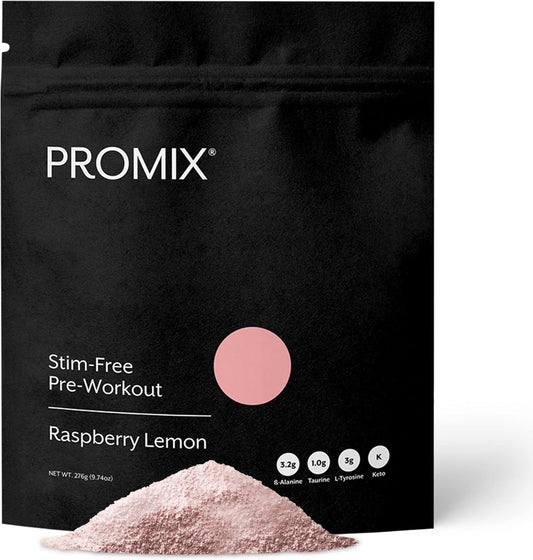 ProMix Nutrition Stimulant-Free Pre-Workout Powder - Raspberry Lemon Flavor - 30 Servings - Boost Focus, Energy, & Performance - With Vitamin B12, Taurine, Beta-Alanine, L-Tyrosine - Gluten, Dairy, & Caffeine-Free - BoostGo Australia
